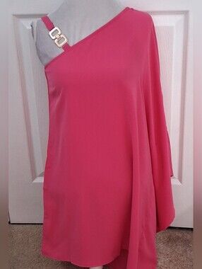 NWOT ChicMe Hot Pink One Shoulder Dress    Size XS